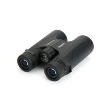 Black binoculars with a brand logo on a white background