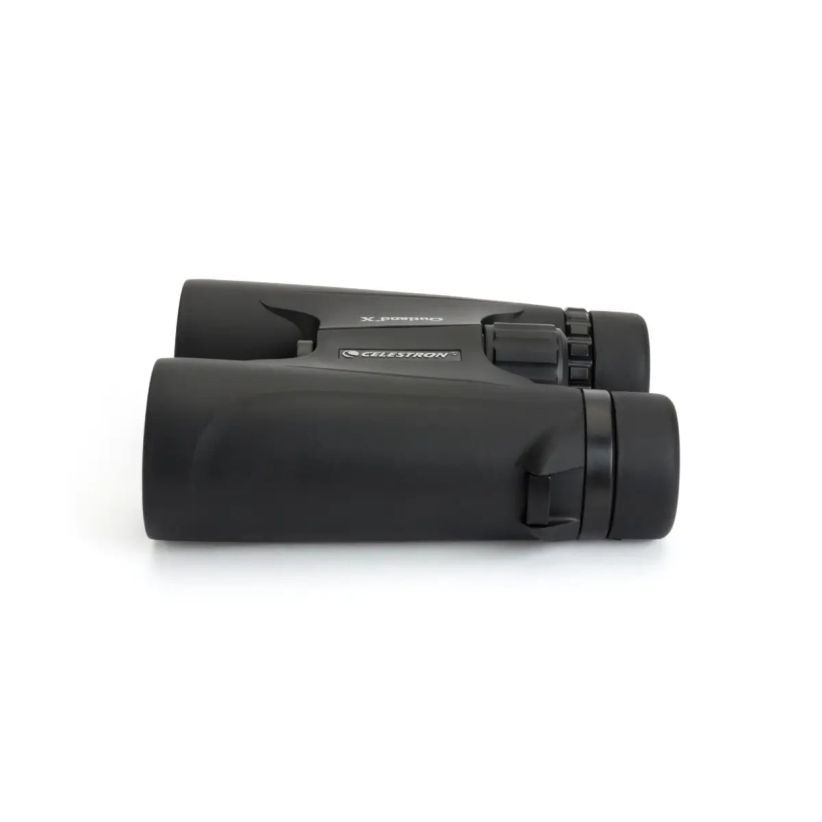 Black binoculars on a white background