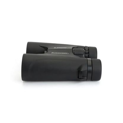 Black binoculars on a white background