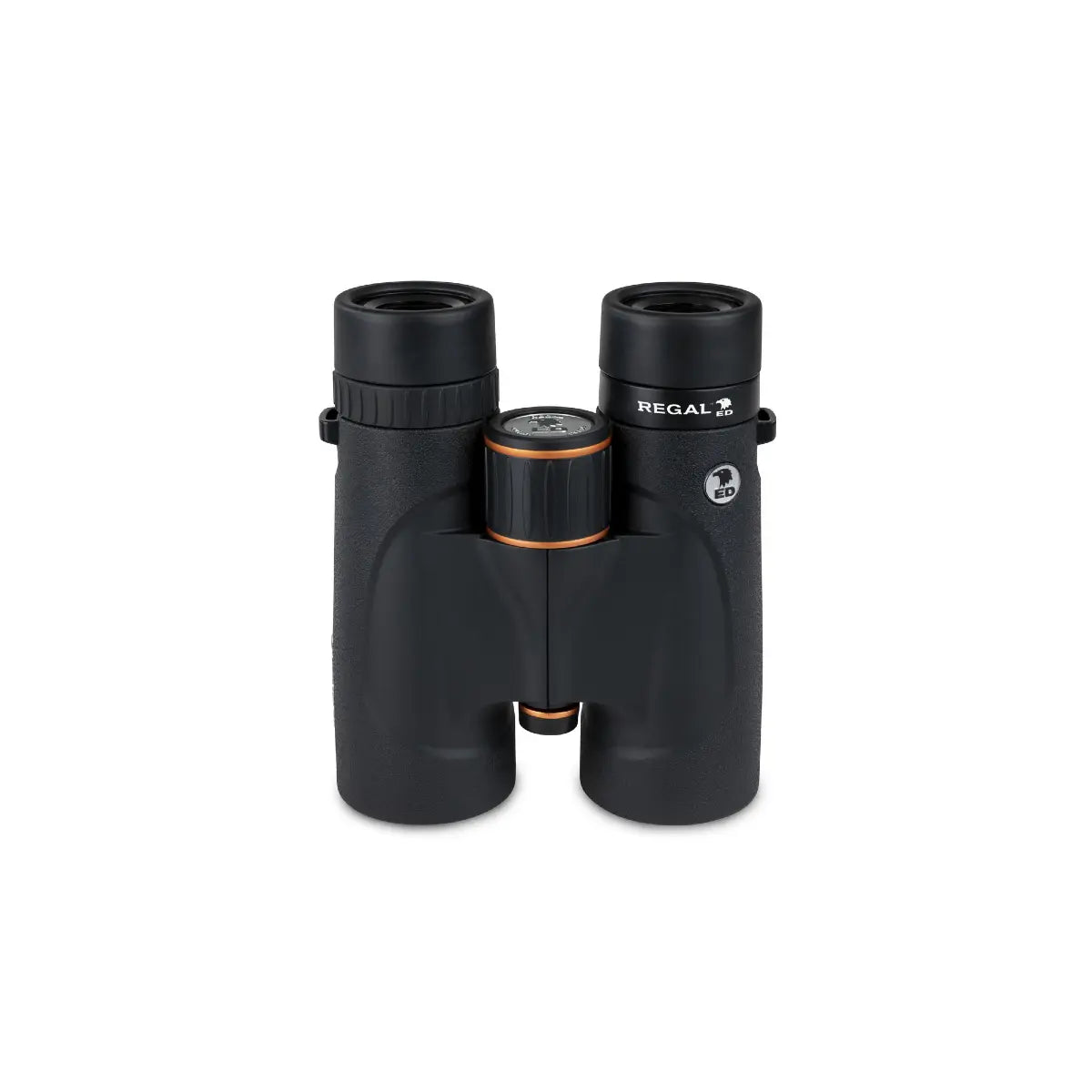Black binoculars with 'Regal' branding on a white background