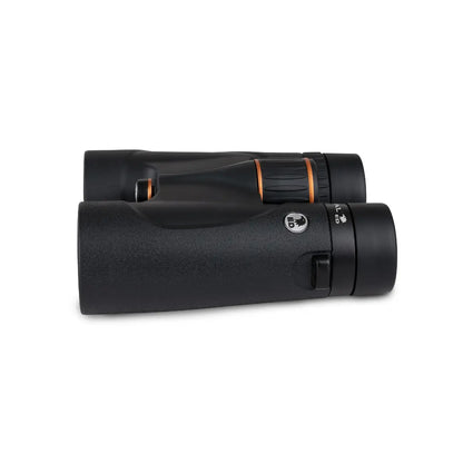 Black binoculars on a white background