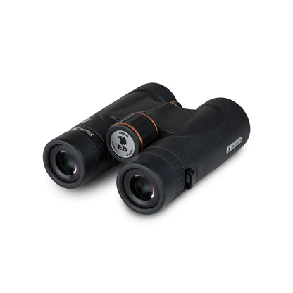 Black binoculars on a white background