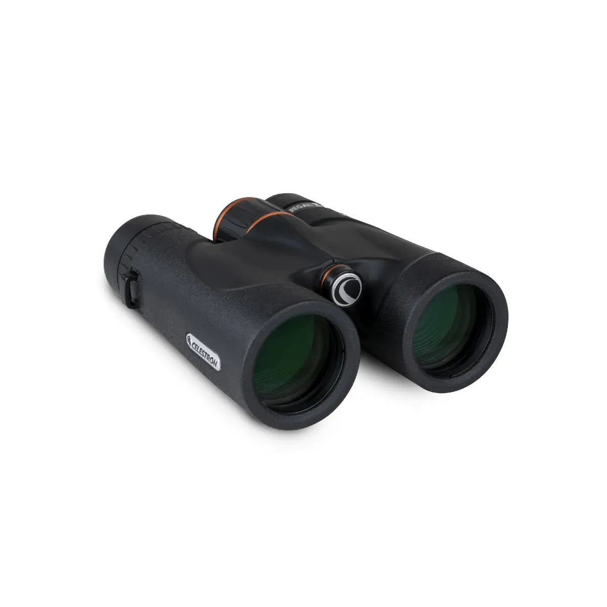 Black binoculars on a white background