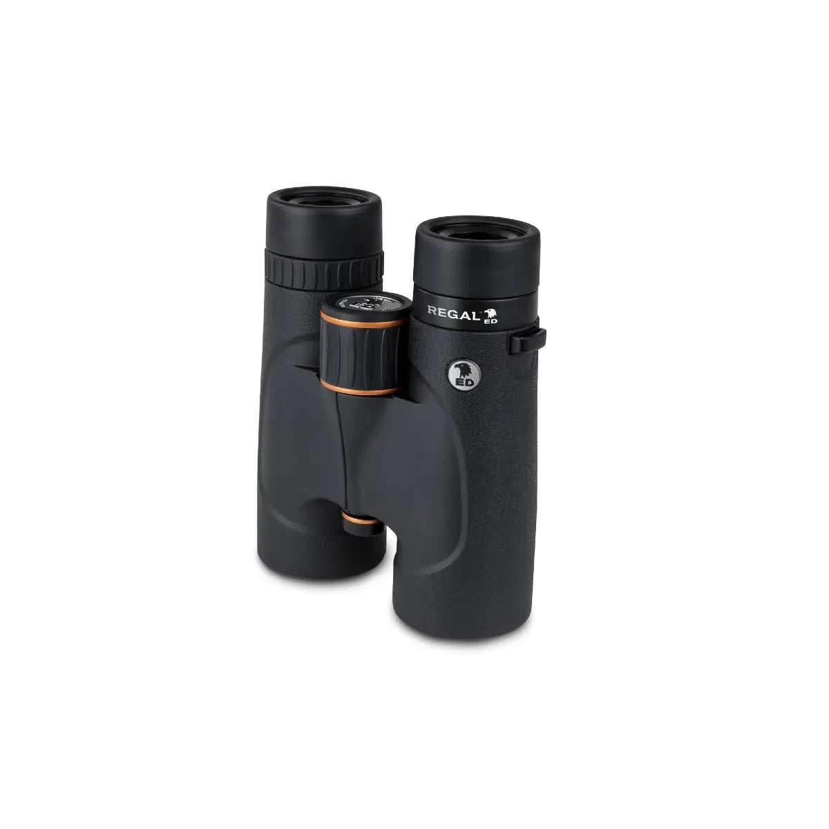 Black binoculars with 'Regal' branding on a white background