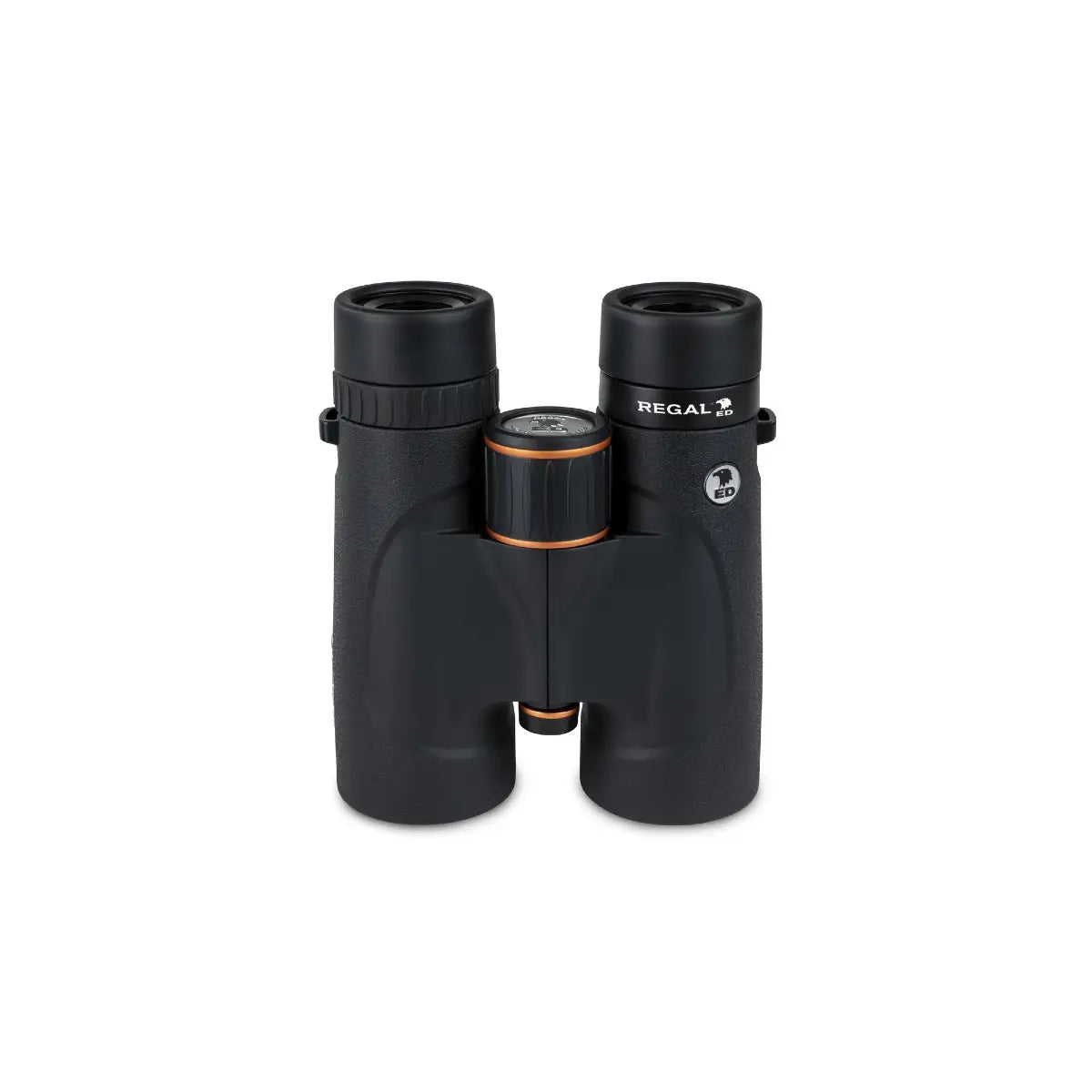Black binoculars with 'Regal' branding on a white background