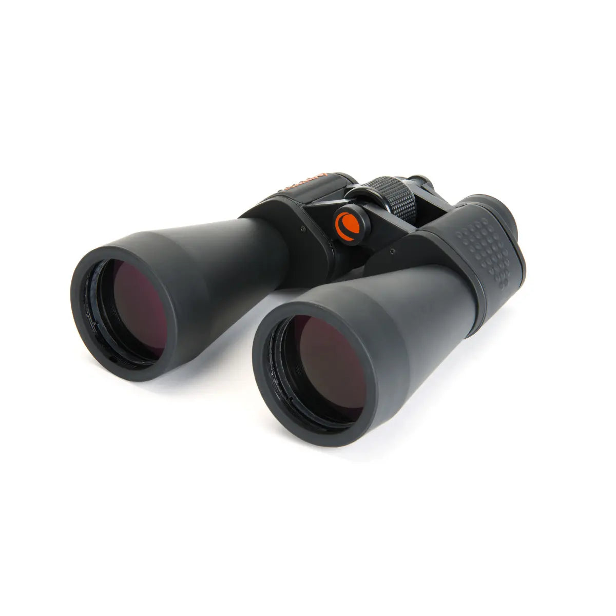 Black binoculars on a white background