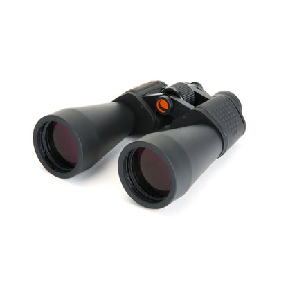 Black binoculars on a white background