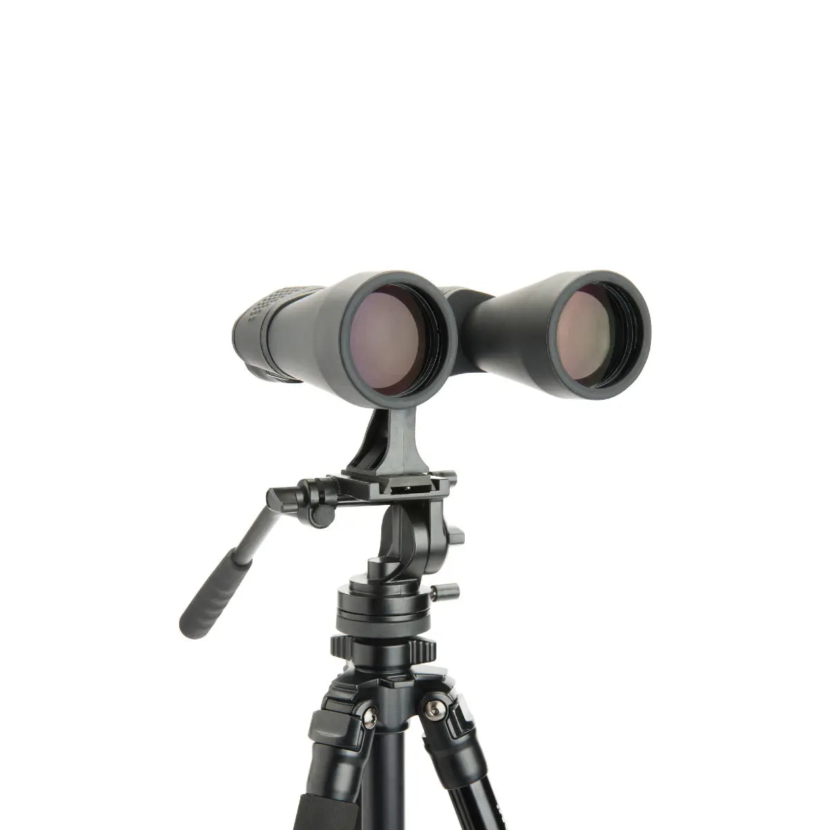 Binoculars with a tripod on a white background
