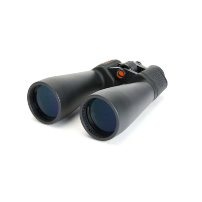 Black binoculars on a white background