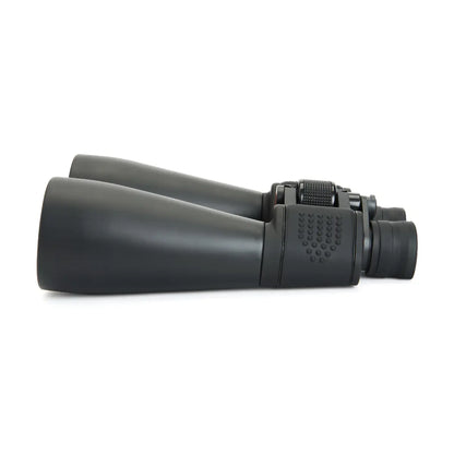 Black binoculars on a white background