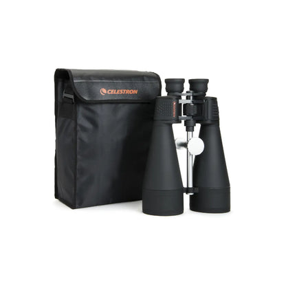 Celestron binoculars with carrying case on a white background