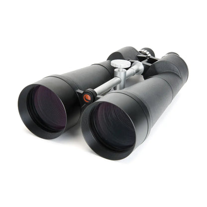 Black binoculars on a white background