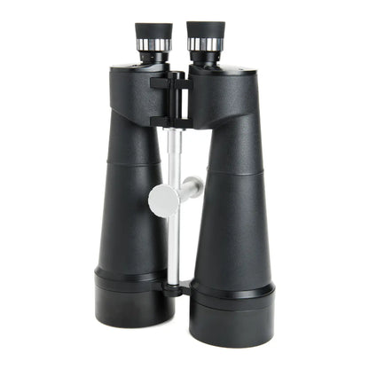 Black binoculars on a white background