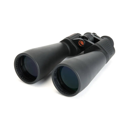 Black binoculars on a white background