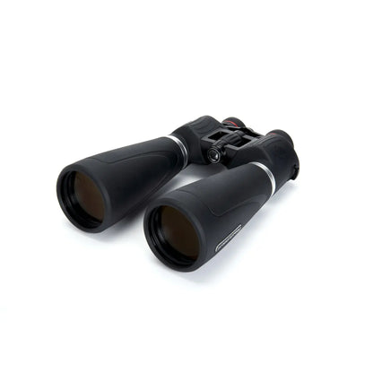 Black binoculars on a white background