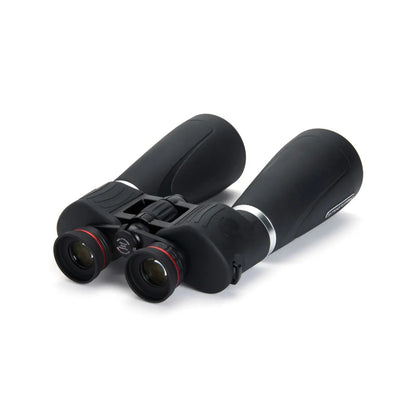 Black binoculars on a white background