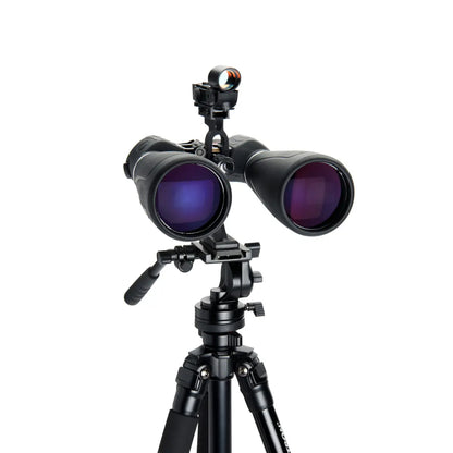 Binoculars with a tripod on a white background