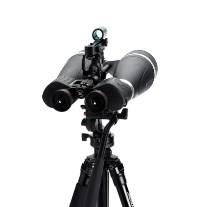 Binoculars with a tripod on a white background