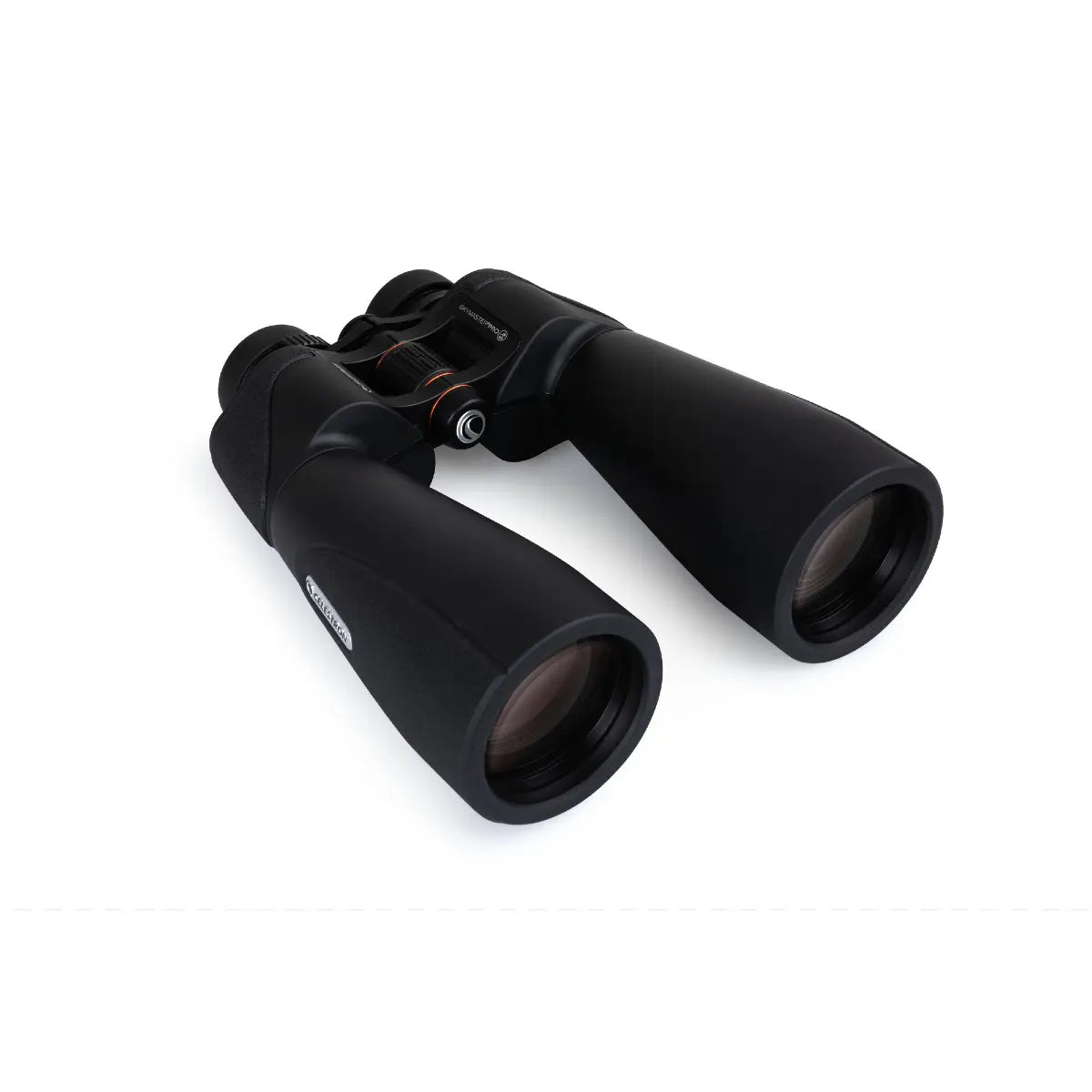 Black binoculars on a white background