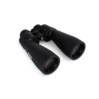 Black binoculars on a white background