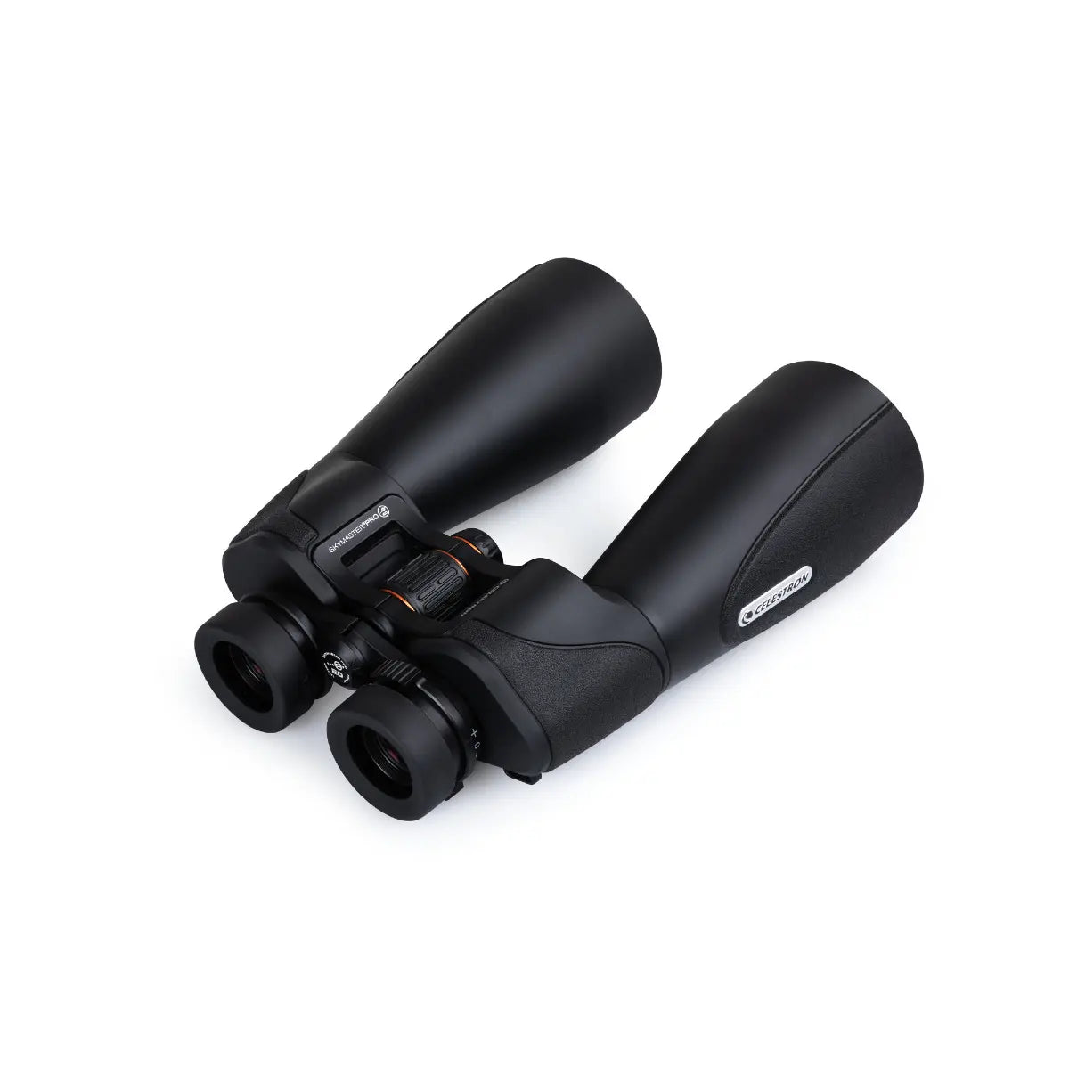 Black binoculars on a white background