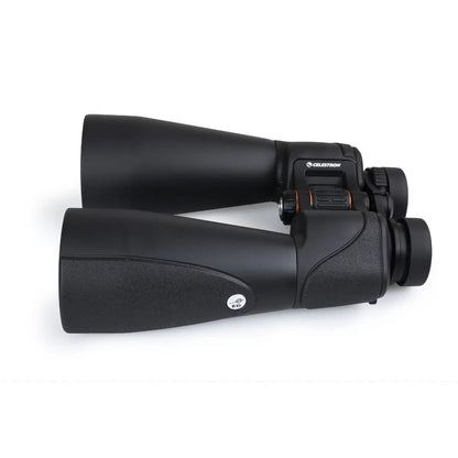 Black binoculars on a white background