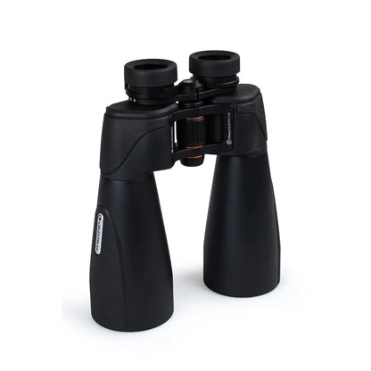 Black binoculars on a white background