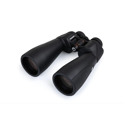 Black binoculars on a white background