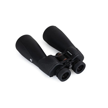 Black binoculars on a white background