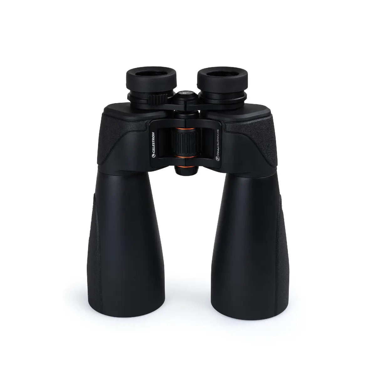 Black binoculars on a white background
