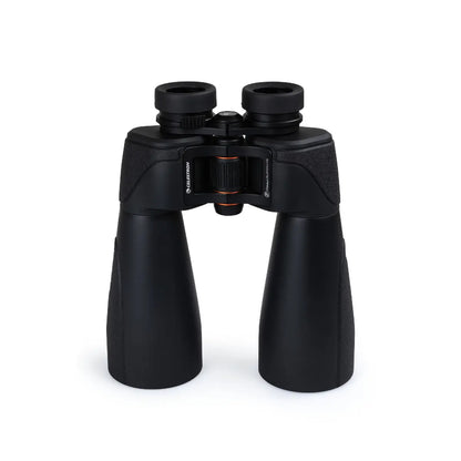 Black binoculars on a white background