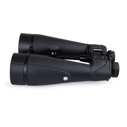 Black binoculars on a white background