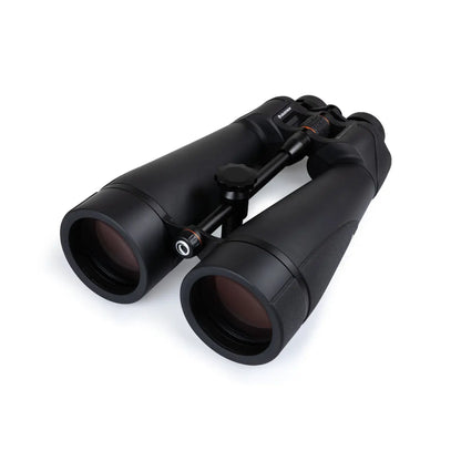 Black binoculars on a white background