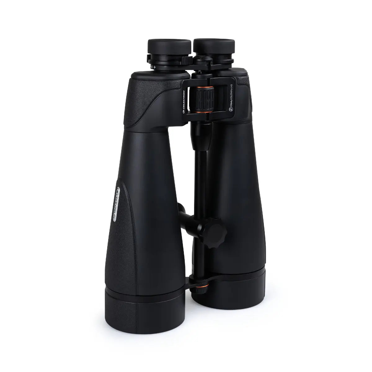 Black binoculars on a white background