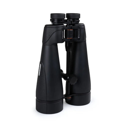 Black binoculars on a white background