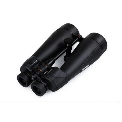 Black binoculars on a white background