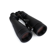 Black binoculars on a white background