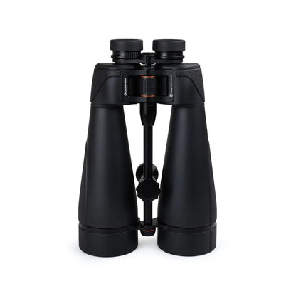 Black binoculars on a white background
