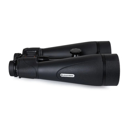 Black Celestron binoculars on a white background