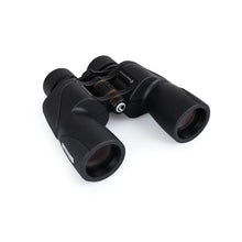 Black binoculars on a white background