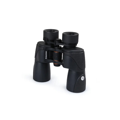 Black binoculars on a white background