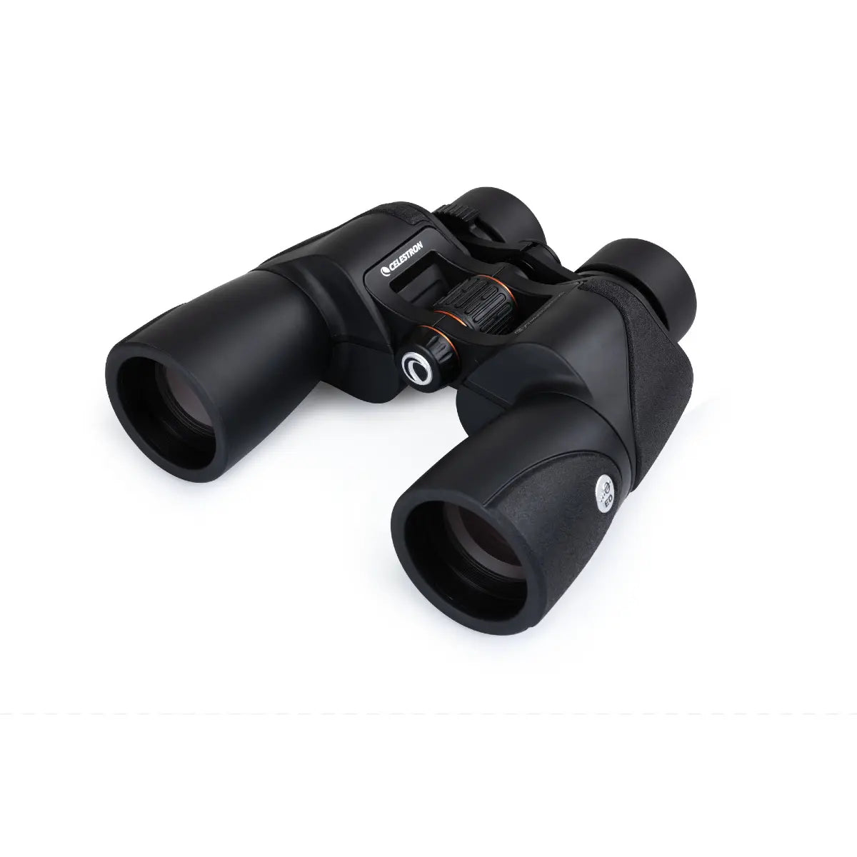 Black binoculars on a white background
