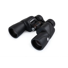 Black binoculars on a white background