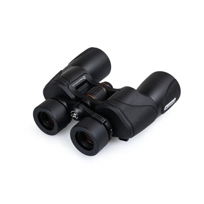 Black binoculars on a white background