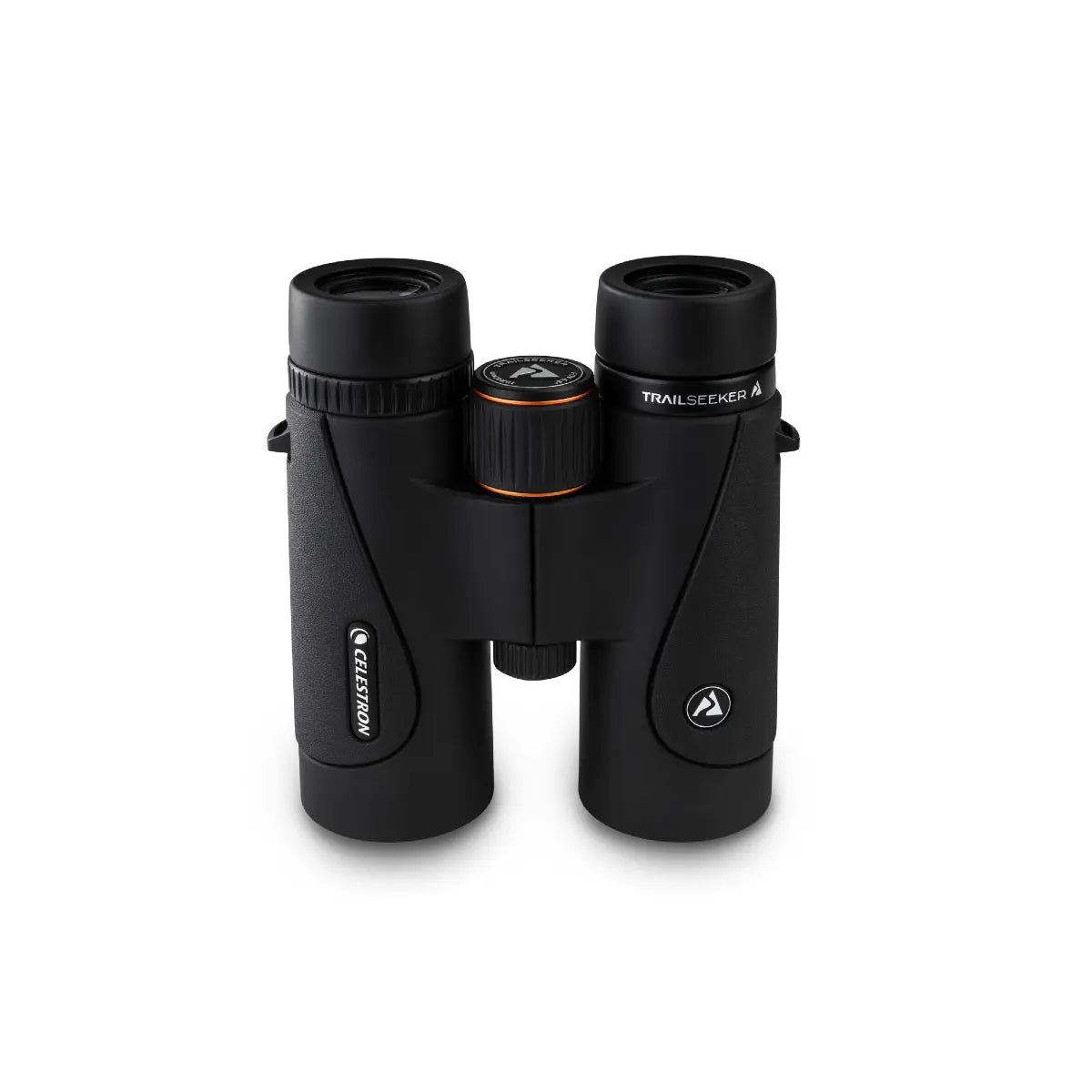 Black binoculars with 'TrailSeeker' branding on a white background