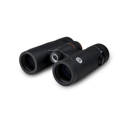 Black binoculars on a white background