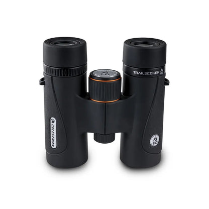 Black binoculars with 'Trailseeker' branding on a white background