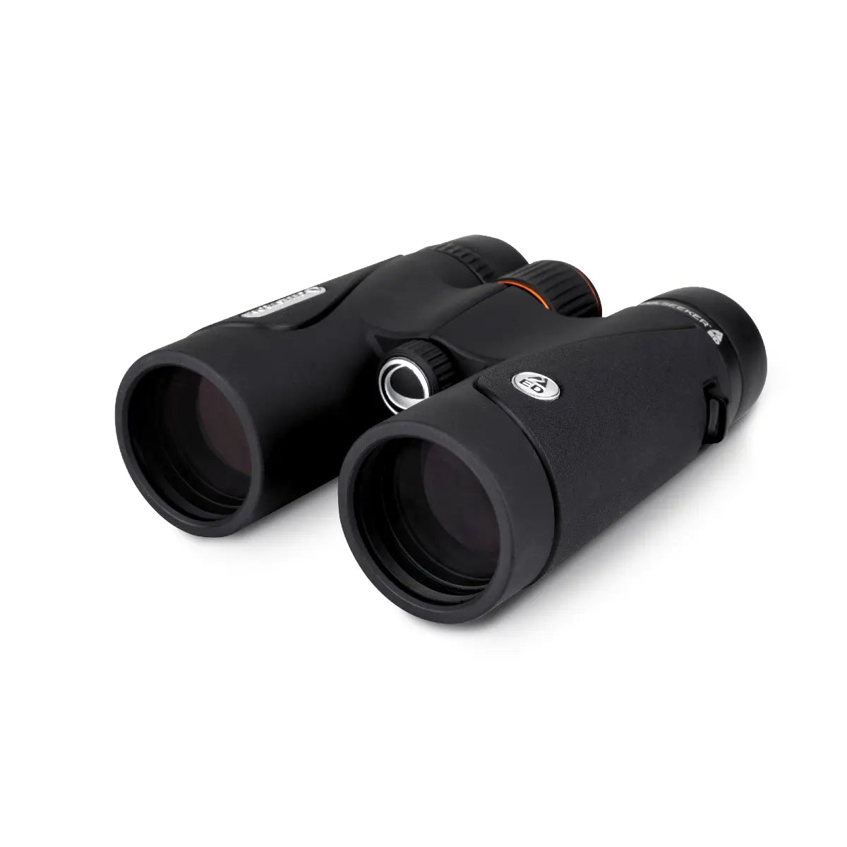 Black binoculars on a white background