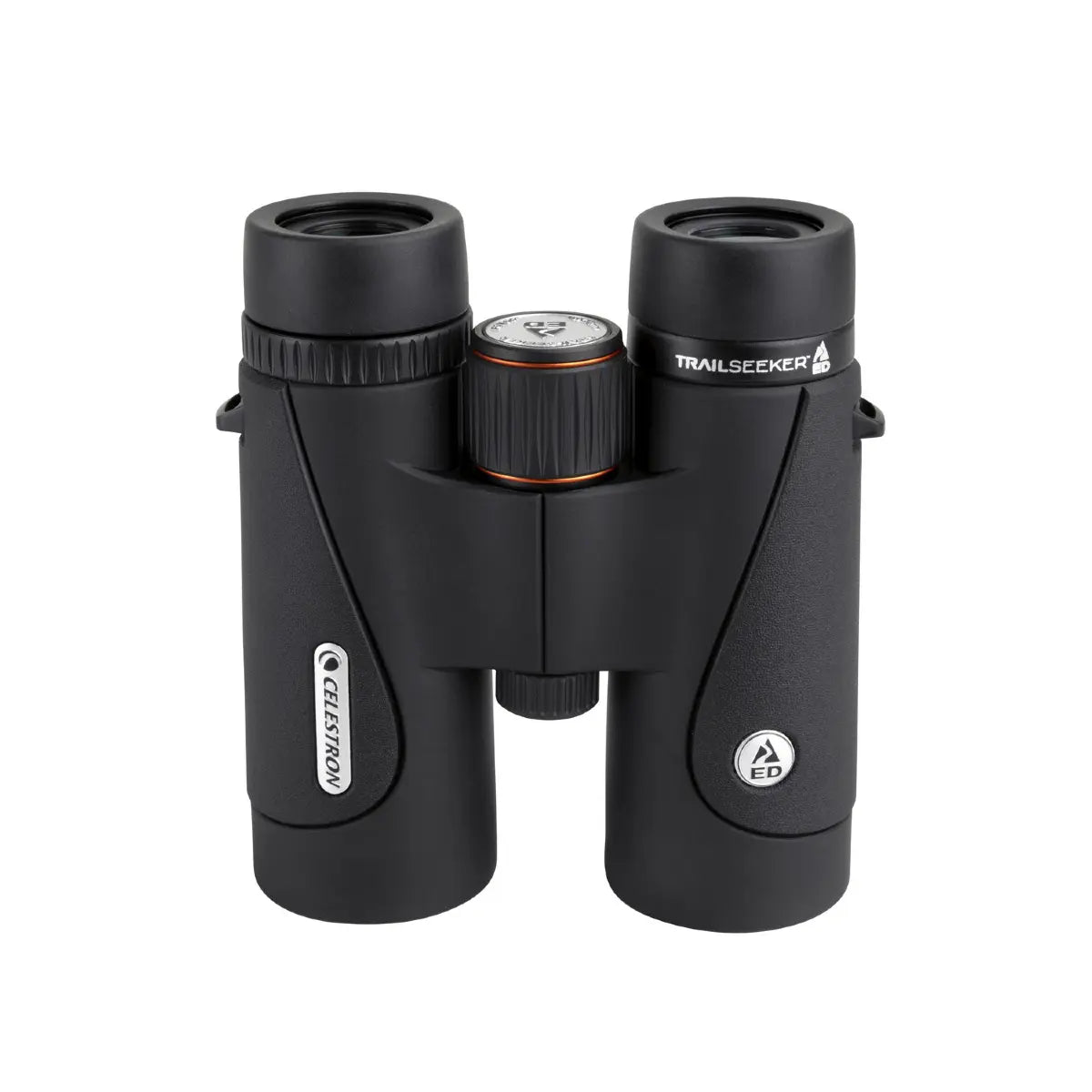 Black binoculars with 'Trailseeker' branding on a white background