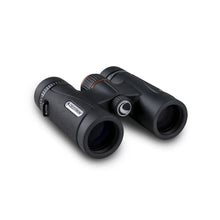 Black binoculars with a brand logo on a white background